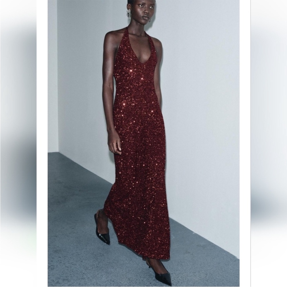ZARA RED SEQUIN DRESS